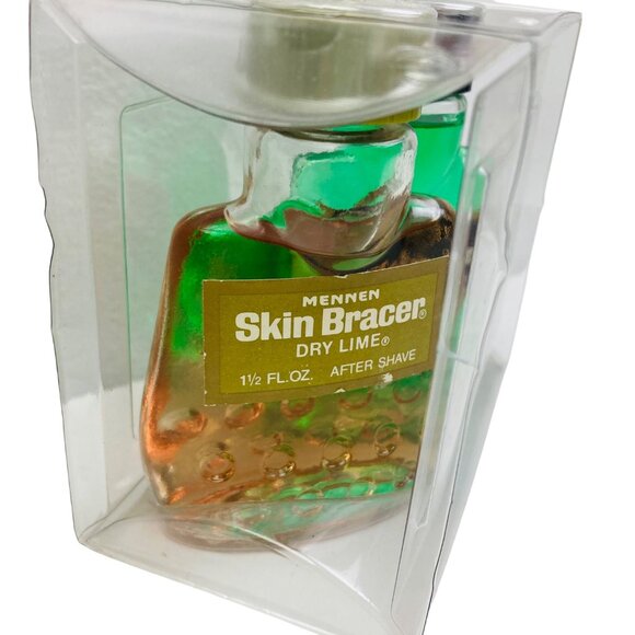Vintage Mennen Skin Bracer Original & Dry Lime After Shave 1.5 oz Glass Bottles - Picture 2 of 4